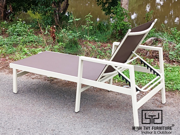 Ghế hồ bơi ngoài trời Textilene MT4054 khung nhôm chống gỉ sét Ghế hồ bơi ngoài trời Textilene MT4054 khung nhôm chống gỉ sét