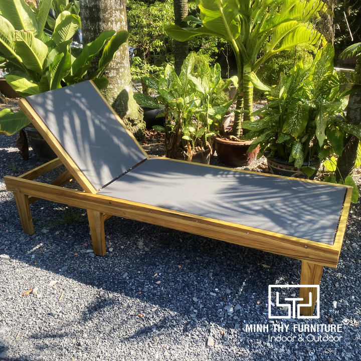 Ghế hồ bơi gỗ teak vải textilene MT4053 cao cấp Minh Thy Furniture