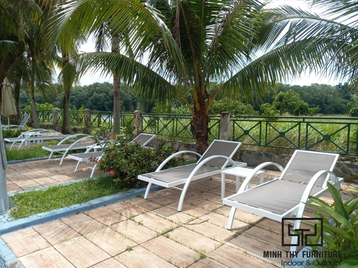 Ghế hồ bơi lưới Textilene