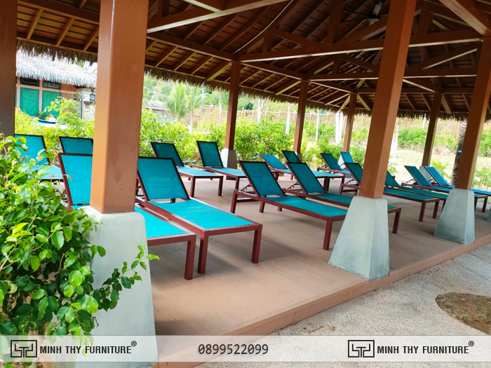 Ghế hồ bơi textilene khung nhôm bền vững chống gỉ sét ngoài trời Ghế hồ bơi textilene khung nhôm bền vững chống gỉ sét ngoài trời